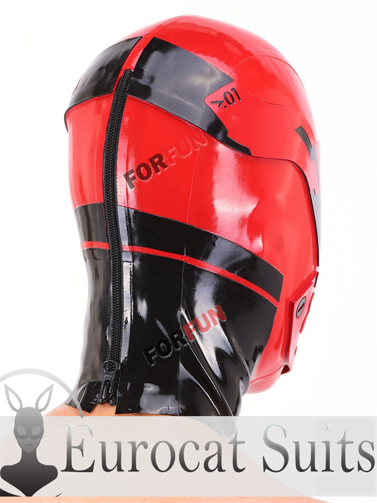 eurocat Male Latex Hood Rubber Fetish Wear Cosplay catsuits DRONE MASK