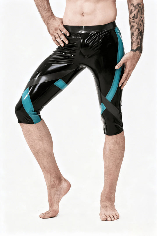 eurocat latex Knielange Leggings „Crossways“ aus Gummi für Männer