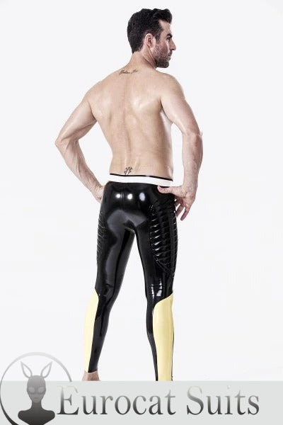 eurocat Latex Herren gepolsterte Oberschenkel Gummi-Leggings ohne Reißverschluss