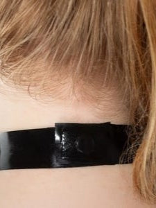 Black Latex Bow Choker Collar Rubber Necklace