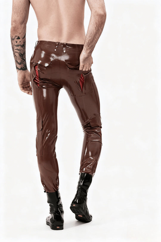 Мужские джинсы с карманами "Cargo" из латекса Eurocat