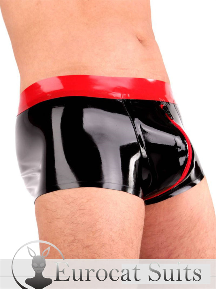 Latex short men pants rubber trousers for Men with Codpiece