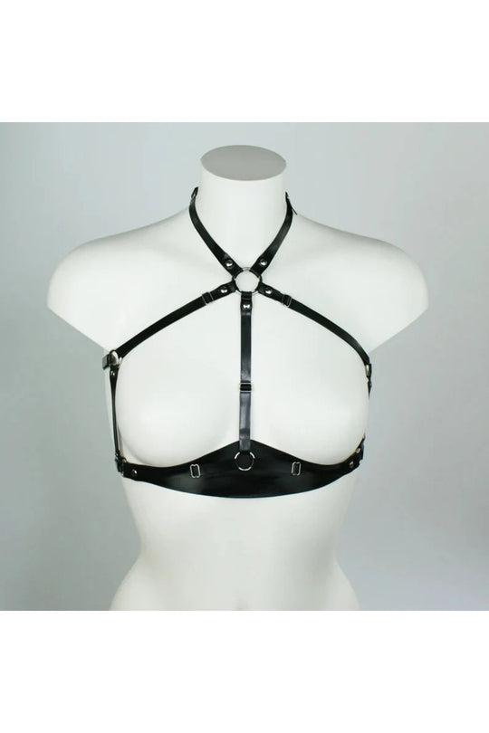 Тонкая шлея из латекса с ремешками