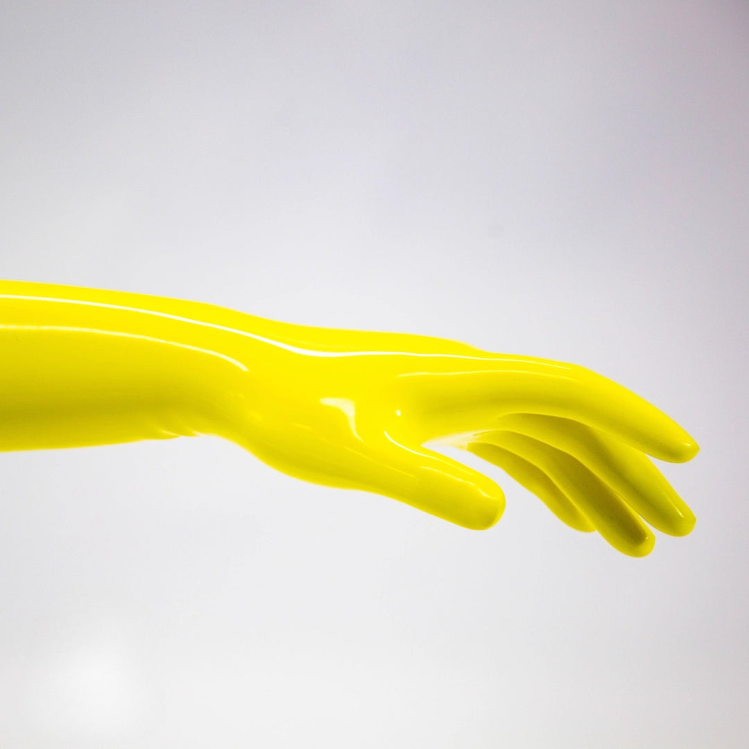 Latex yellow gloves
