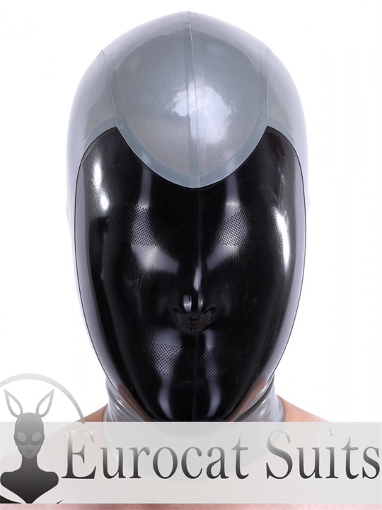 eurocat Male Latex Hood Rubber Fetish Wear Cosplay catsuits PERFORATE LASER MASK