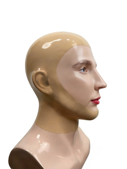 Latexmaske, transparente Gummi-Halbgesichtshaube 