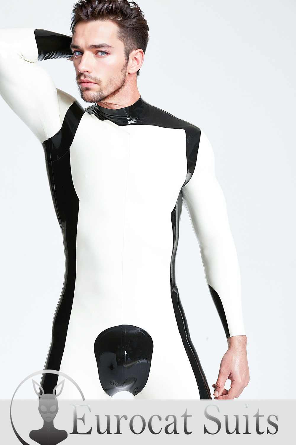 Male 'White Knight' Back Zip Catsuit