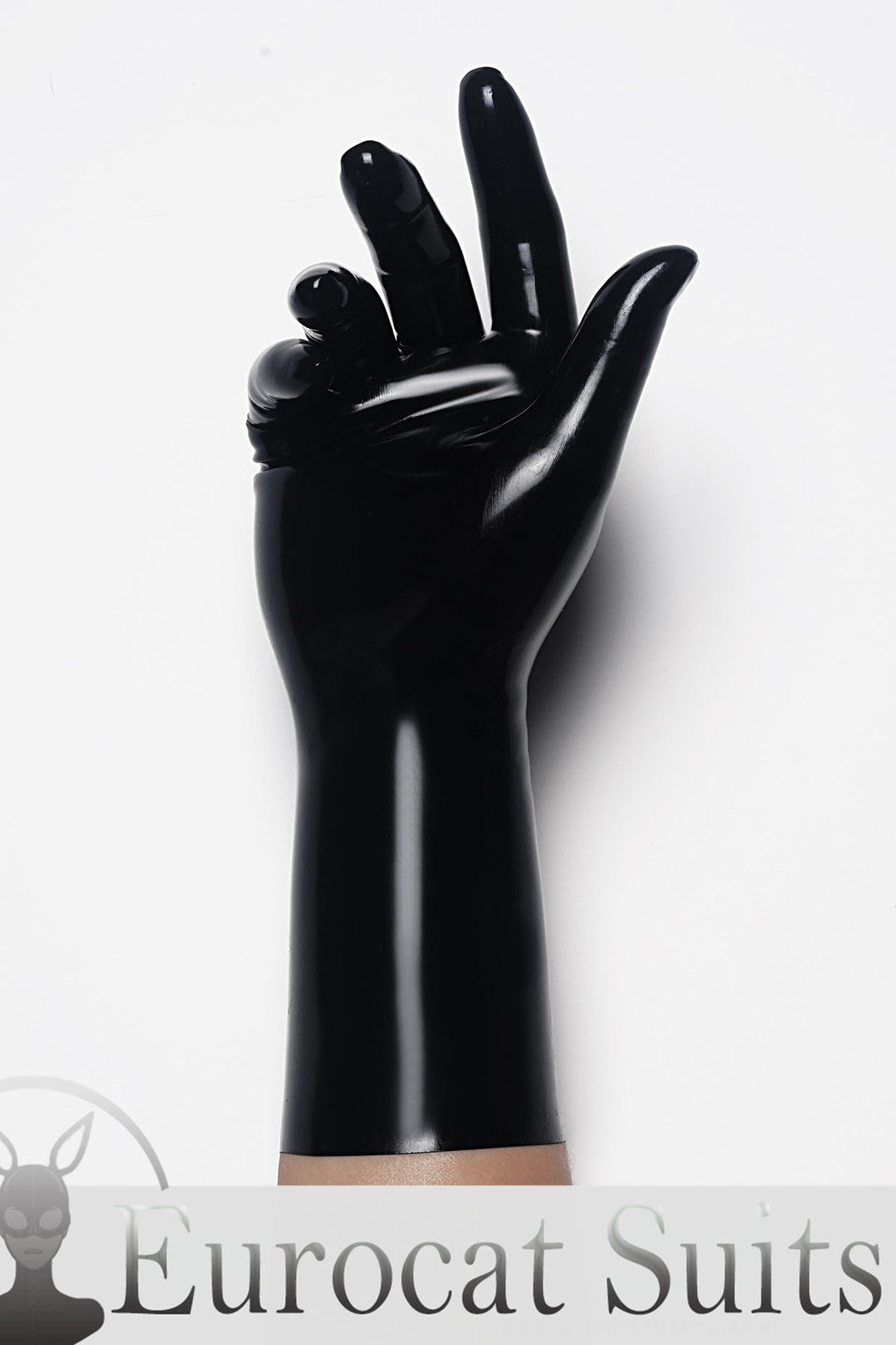 fetish latex Black Classic Short Molded Latex Gloves