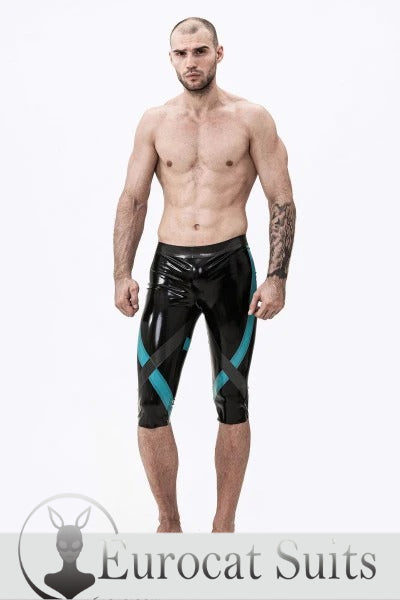 eurocat latex Knielange Leggings „Crossways“ aus Gummi für Männer