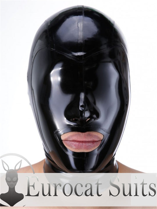 eurocat Male Latex Hood Rubber Fetish Wear Cosplay catsuits MASK BLIND