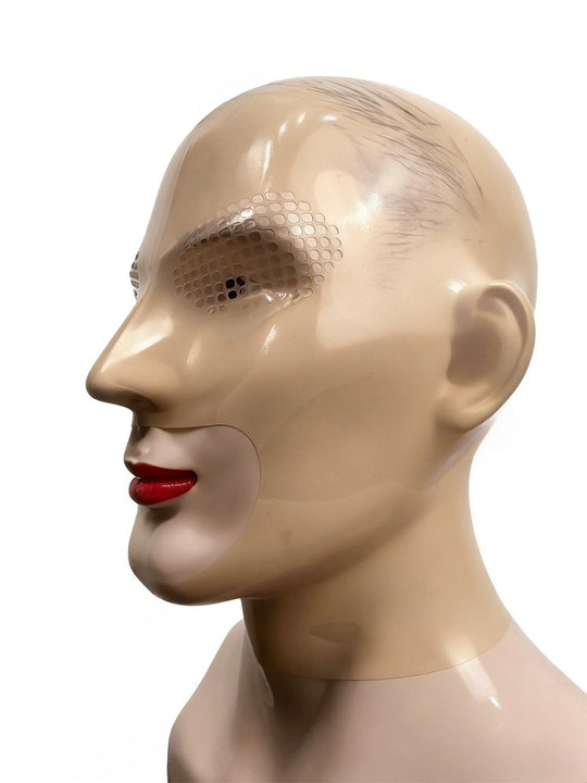 Latexmaske transparente Gummi perforierte Haube 