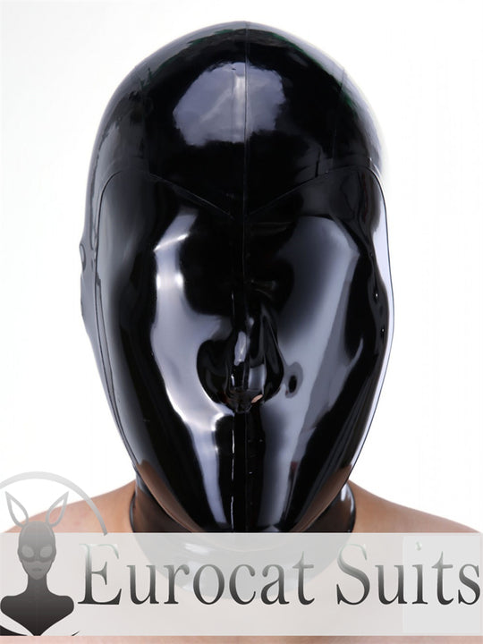 eurocat Male Latex Hood Rubber Fetish Wear Cosplay catsuits PERFORATE MASK