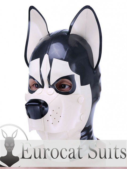 eurocat Male Latex Hood Rubber Fetish Wear Cosplay catsuits  HUSKY MASK