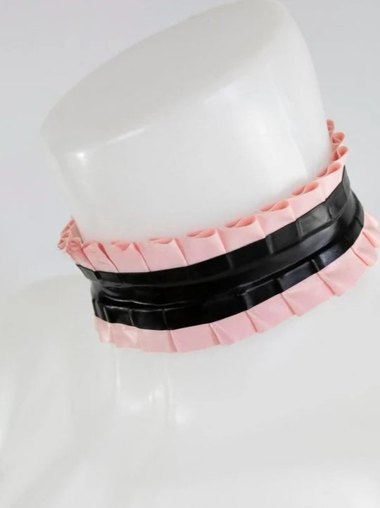Latex Choker With Ruffle Detail