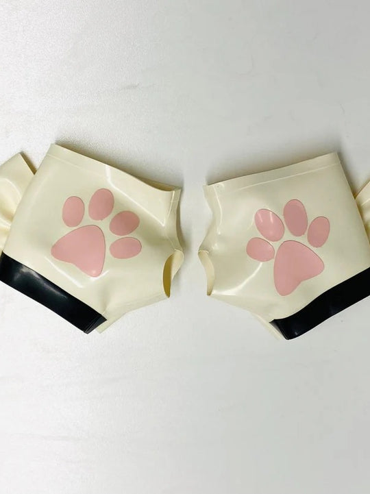 Latex custom short fingerless gloves