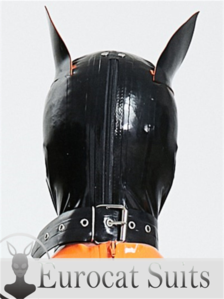 eurocat Male Latex mask Rubber Fetish Wear Cosplay catsuits PUPPY  Hood