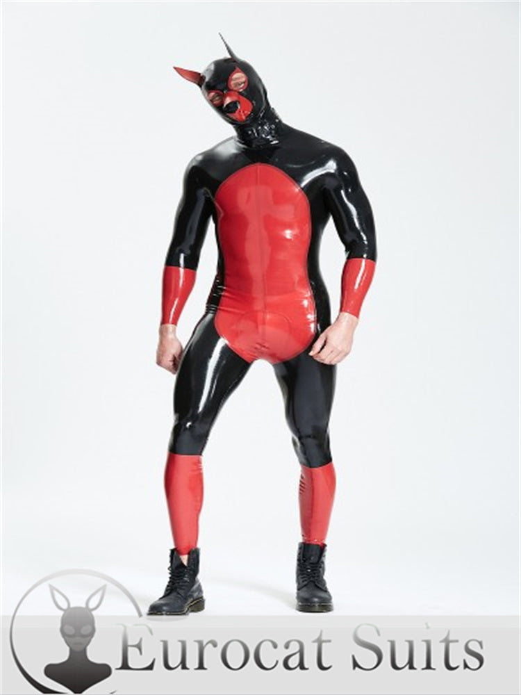 eurocat Male Latex Hood Rubber Fetish Wear Cosplay catsuits  MASK