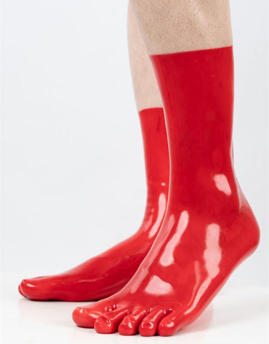 fetish latex socks midclaf  Latex Rubber Toes Socks fashion for catsuit 0.4mm  yellow