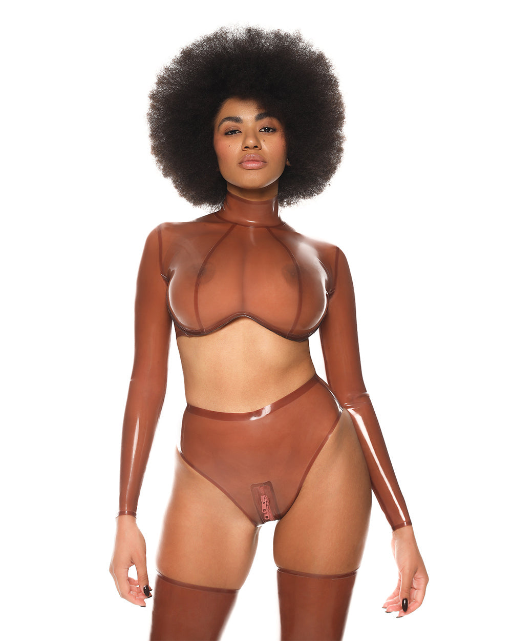 Panties  Smoky Beige sexy female with croth zipper