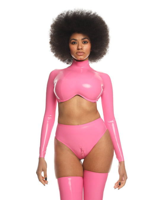 Panties  Pink sexy female with croth zipper