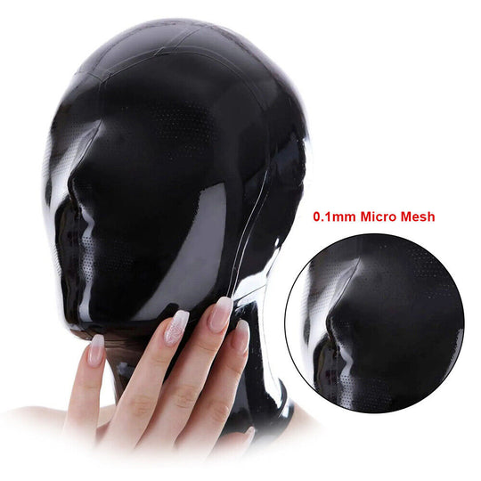 Latex Hood Microporous Eyes Nose 0.1mm Pin Hole Rubber Mask BDSM Fetish