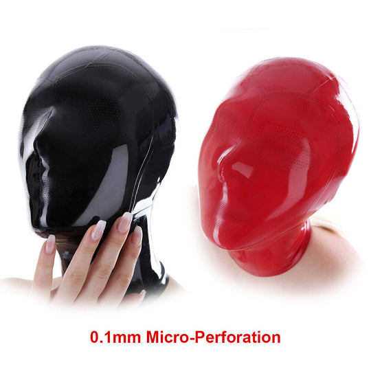 Latex Hood Microporous Eyes Nose 0.1mm Pin Hole Rubber Mask BDSM Fetish