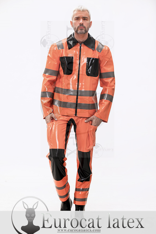 eurocat Latex-Uniformjacke im Feuerwehrmann-Stil für Männer