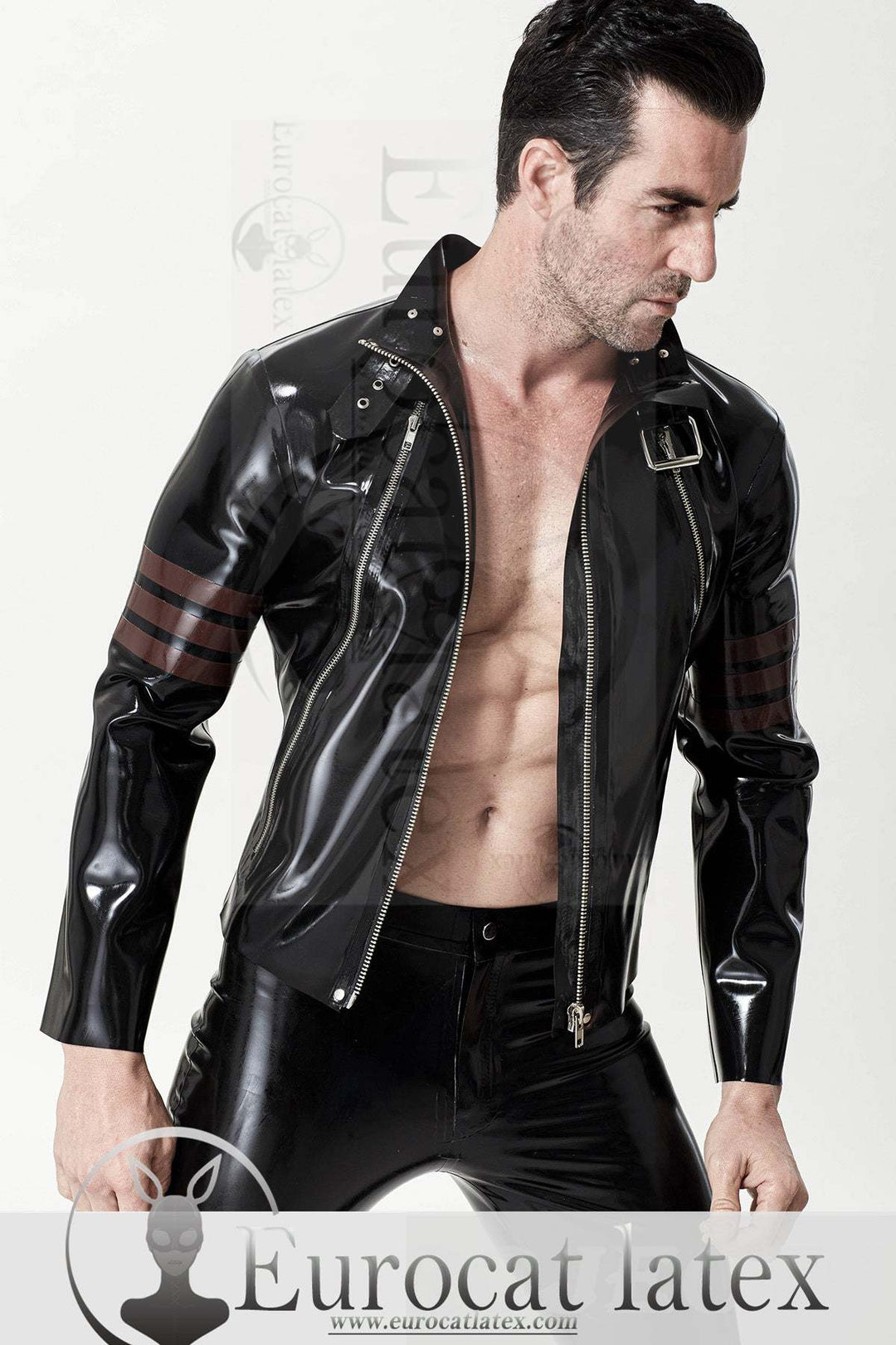 eurocat latex Male 'Rebel Rouser' Zipped Jacket