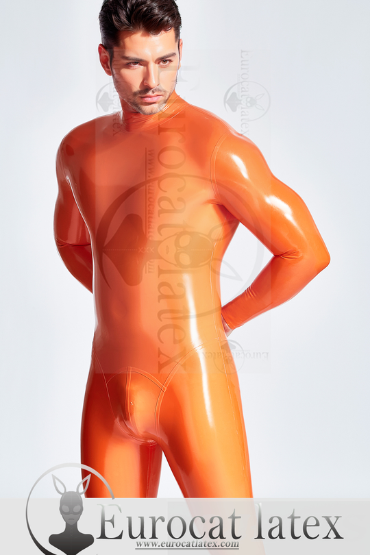 eurocat latex Männlich Standard Zurück Zip gummi Catsuit