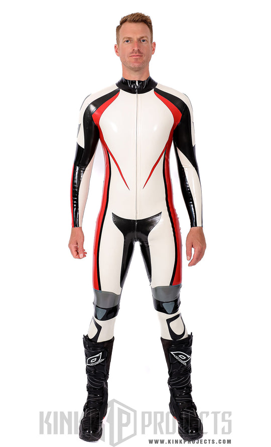 eurocat latex Herren-Motorradanzug aus Gummi mit Logo