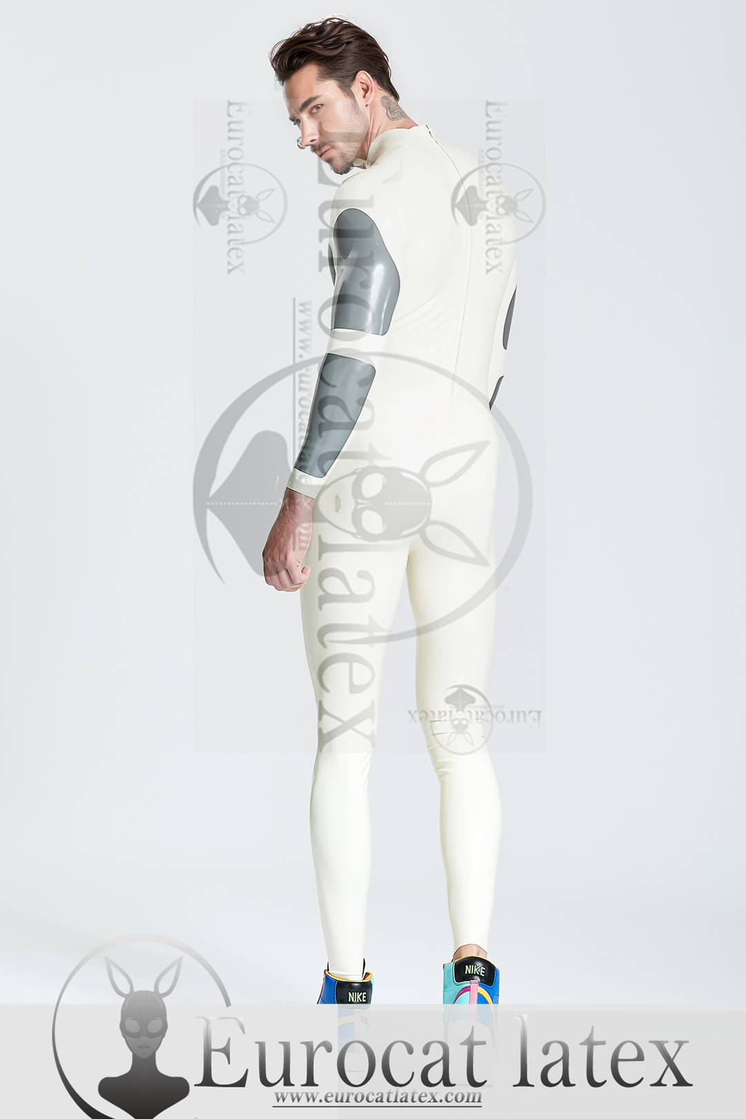 Male 'Silver Streak' Rubber Catsuit