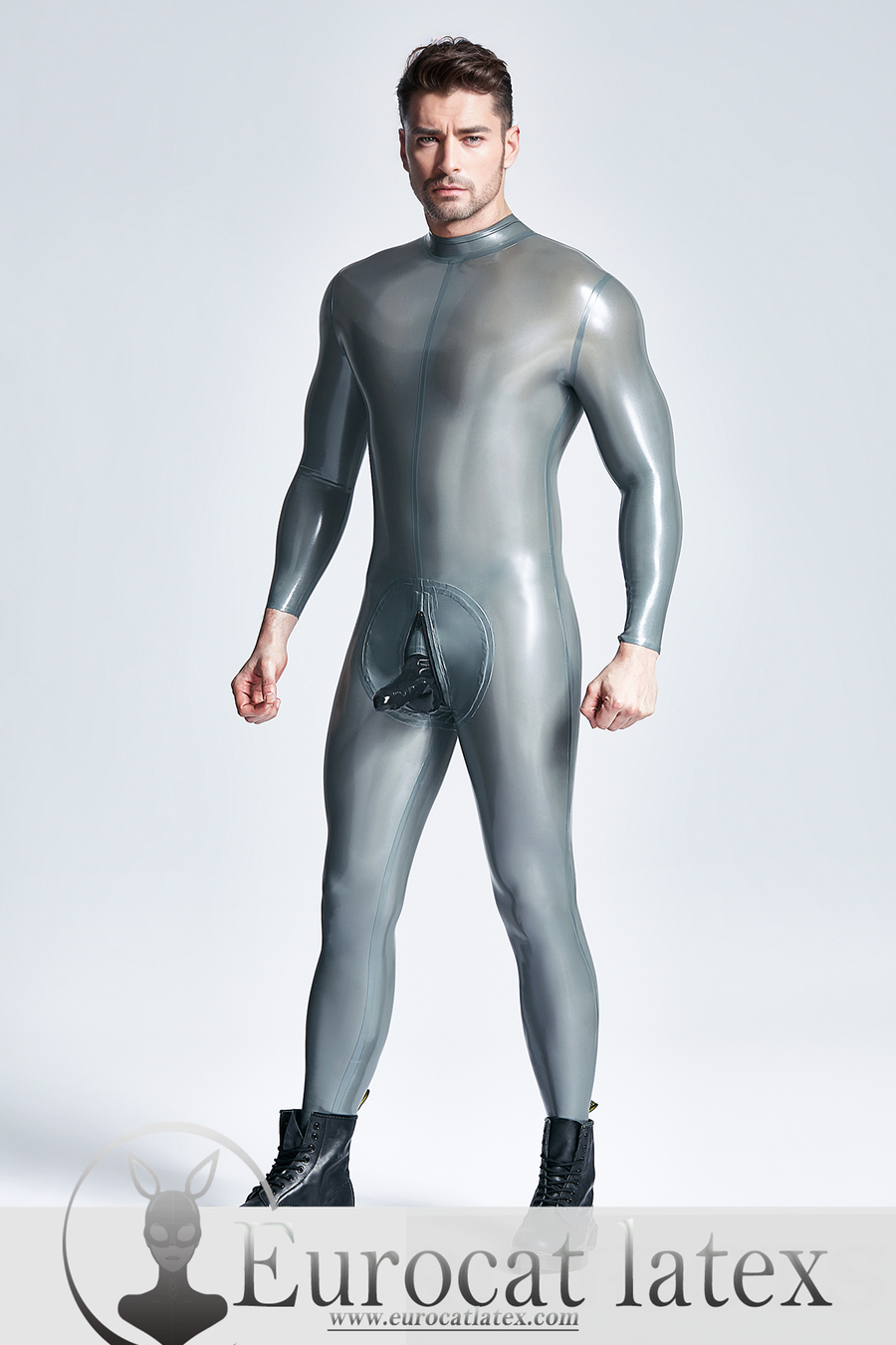 eurocat latex Male Studded & Zippered 'Codpiece' rubber Leggings main image 0