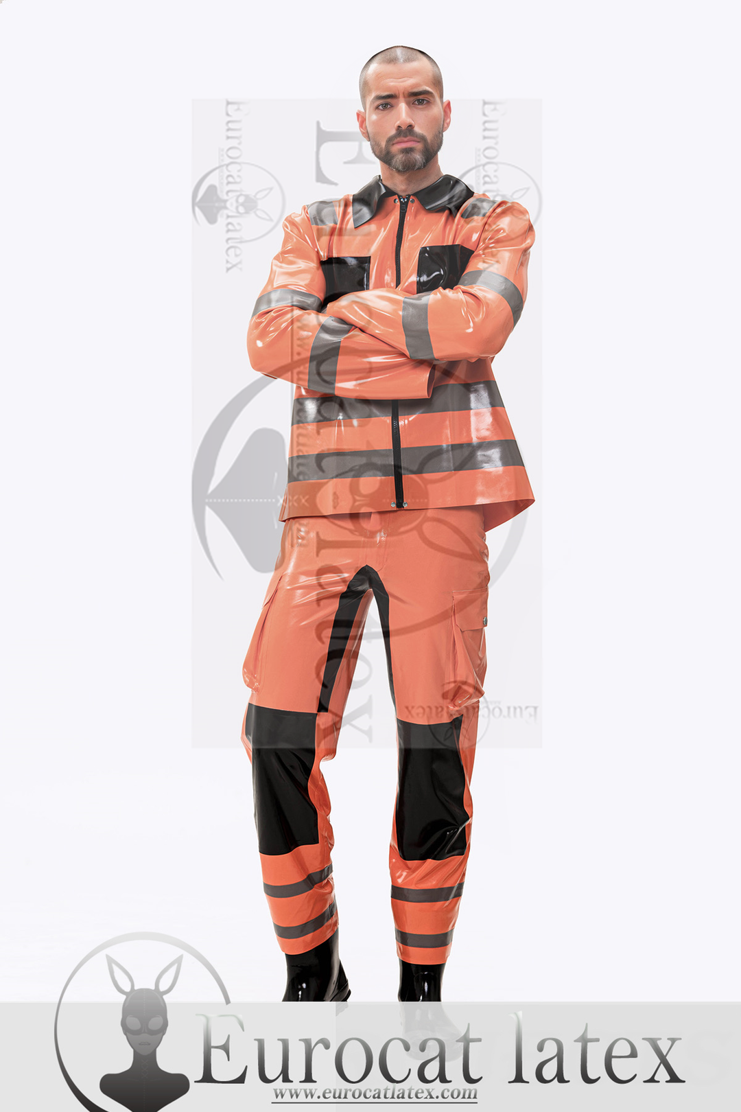 eurocat latex Male Fireman Style Uniform Jacket