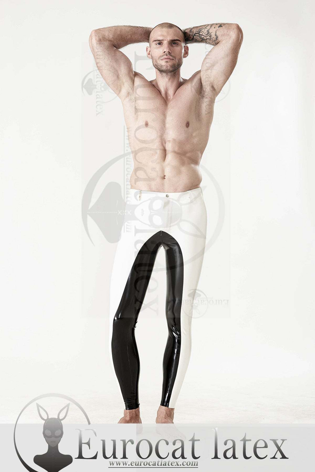 eurocat latex Male 'Yin-Yang' Belted Leggings