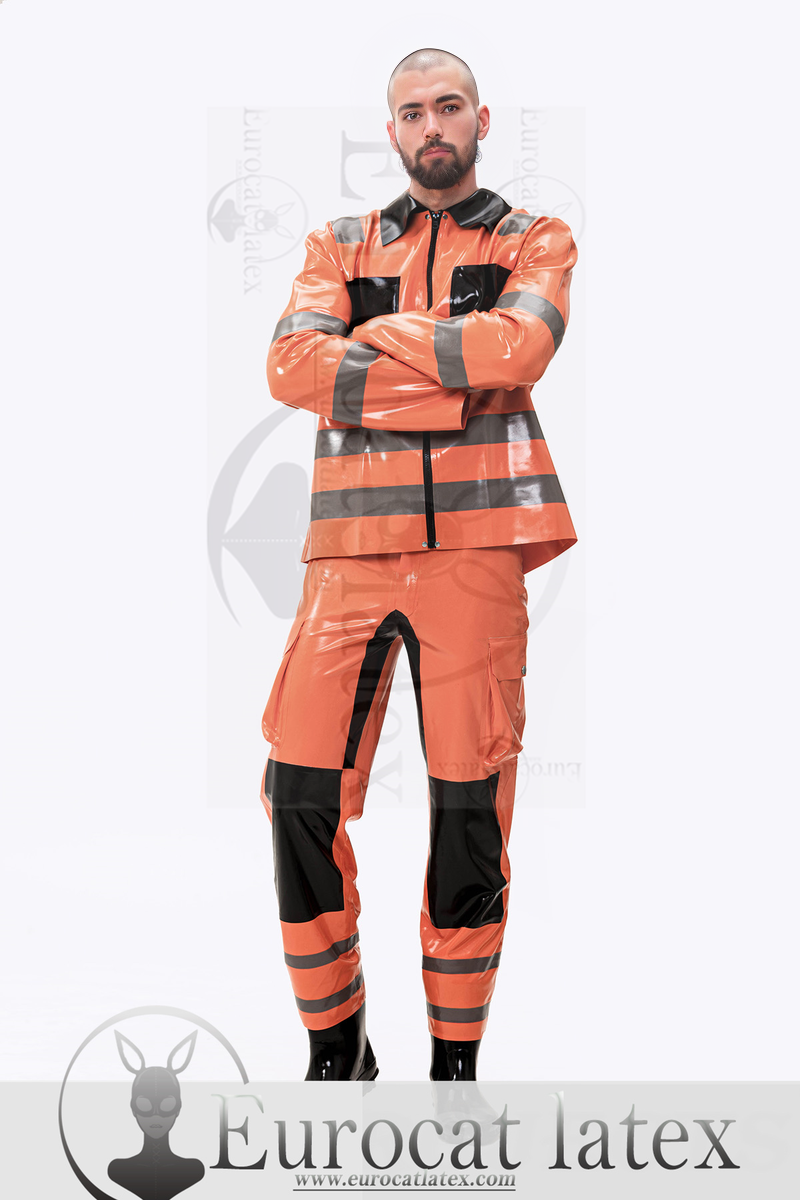 eurocat Latex-Uniformjacke im Feuerwehrmann-Stil für Männer