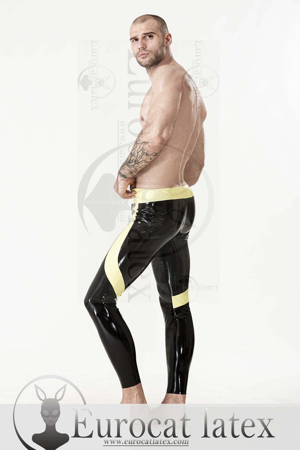 eurocat latex Male rubber Low-Cut 'Side-Striped' Leggings