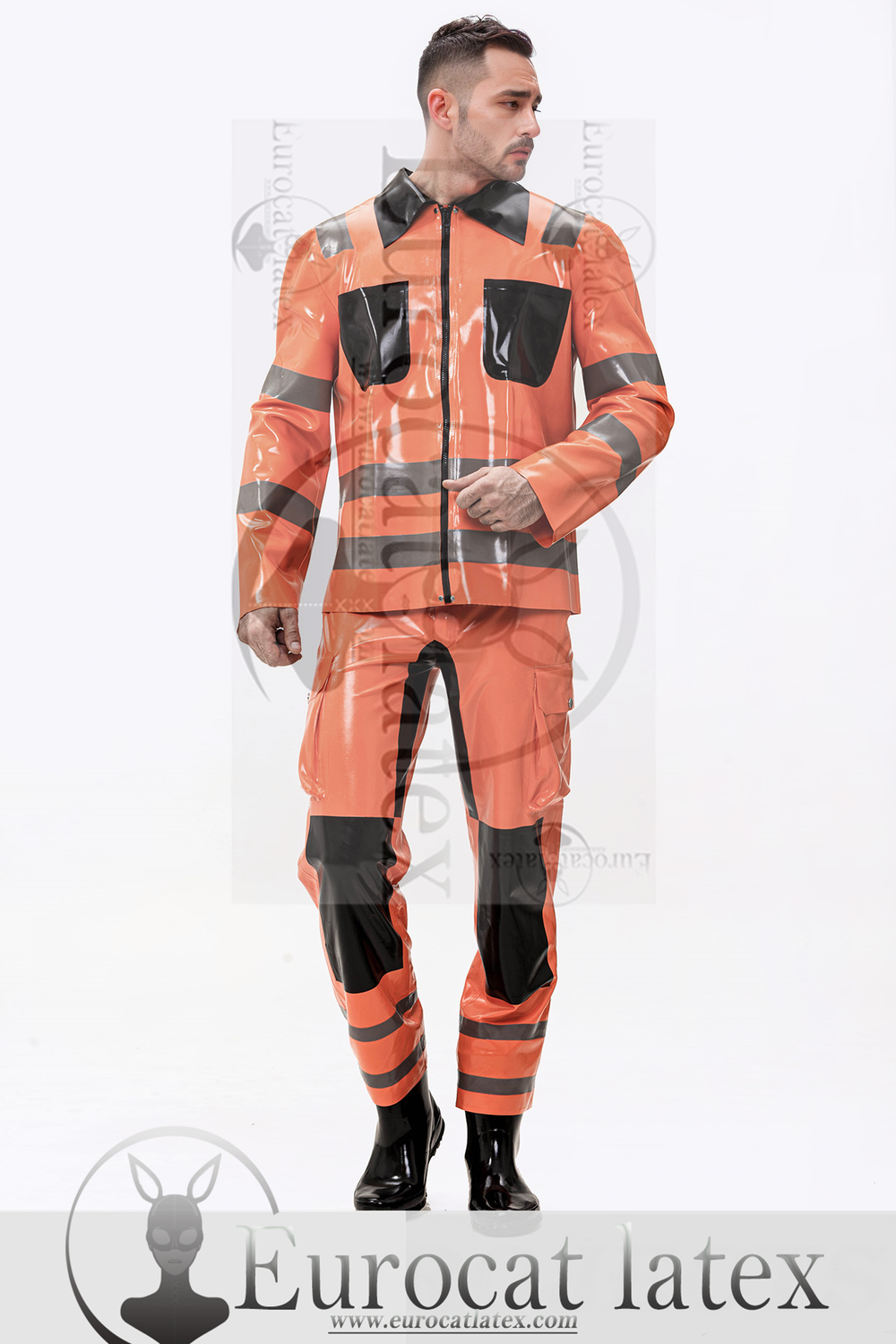 eurocat latex Male Fireman Style Uniform Jacket