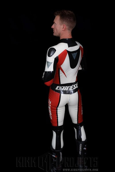 eurocat latex Herren-Motorradanzug aus Gummi mit Logo