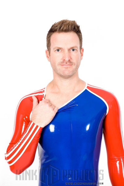 Male 'Sportsman' Round Neck Catsuit With Codpiece