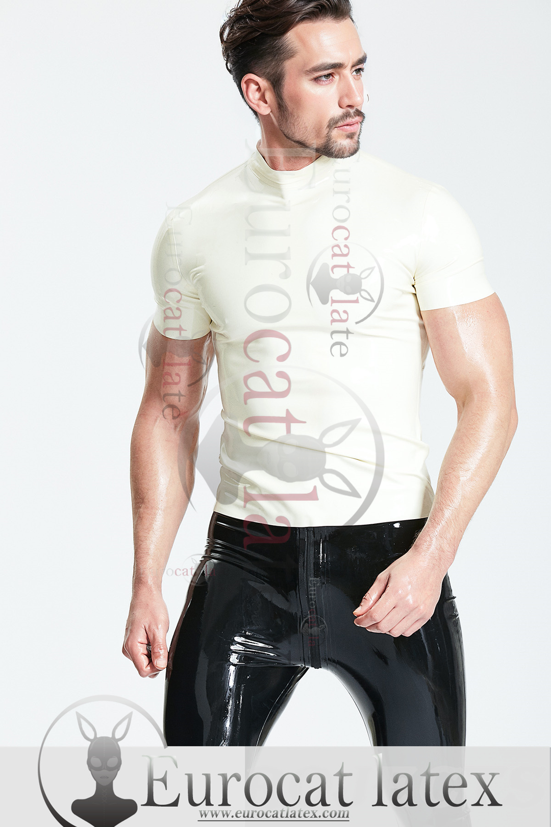 eurocat latex Male Collared Round-Neck Formal T-Shirt