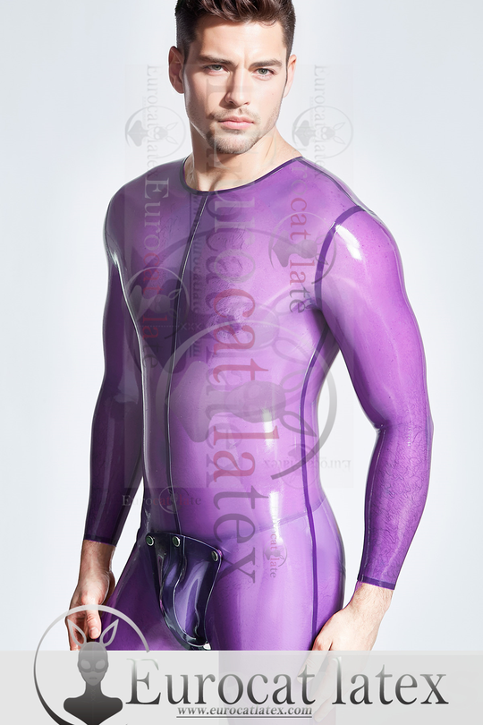 Eurocat Latex Herren Codpiece Catsuit mit Halseinstieg