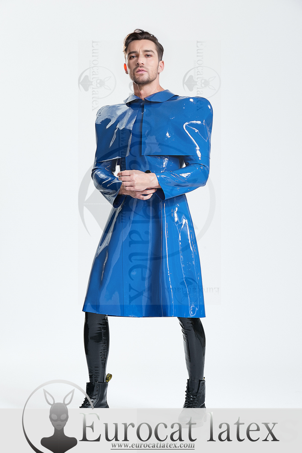 eurocat latex Male 'Sherlock' Half-Caped Raincoat