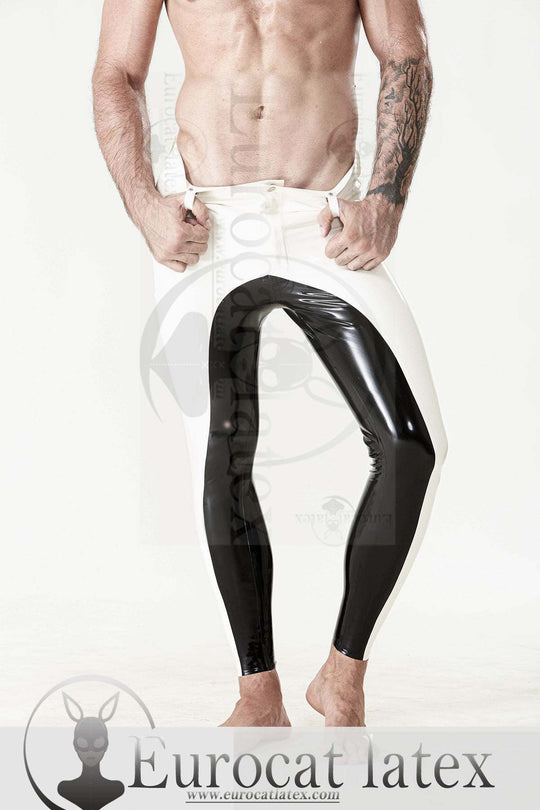 eurocat latex Male 'Yin-Yang' Belted Leggings