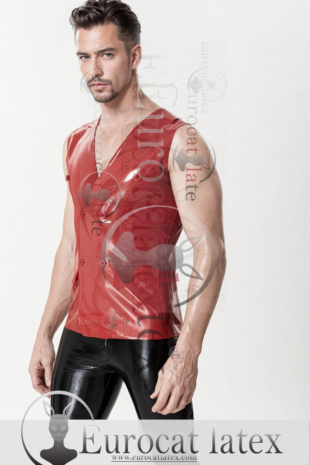 eurocat latex Male Double-Breasted Formal Waistcoat