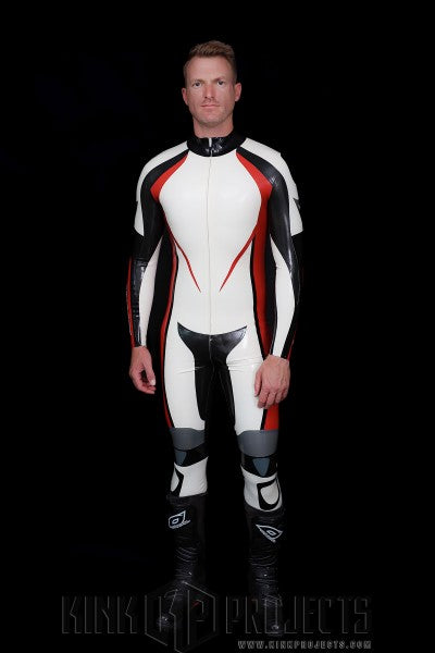 eurocat latex Herren-Motorradanzug aus Gummi mit Logo